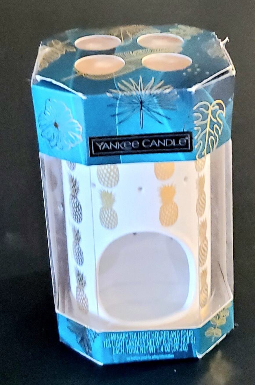 Yankee Candle Pineapple Luminary Tealight Holder & 4 Tealights NIB